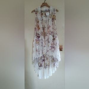 NWT Origami by Vivian Long Lace Vest XL